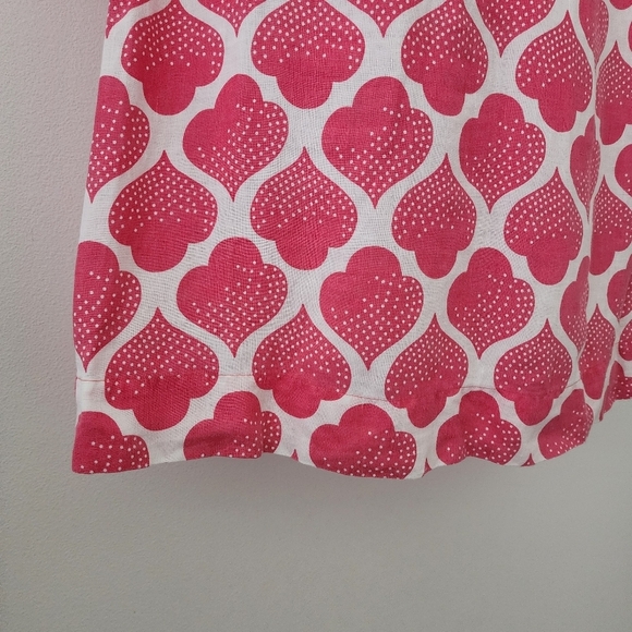 Boden Linen Tunic Dress Pink And White Moroccan Print Size 4 - Picture 7 of 13
